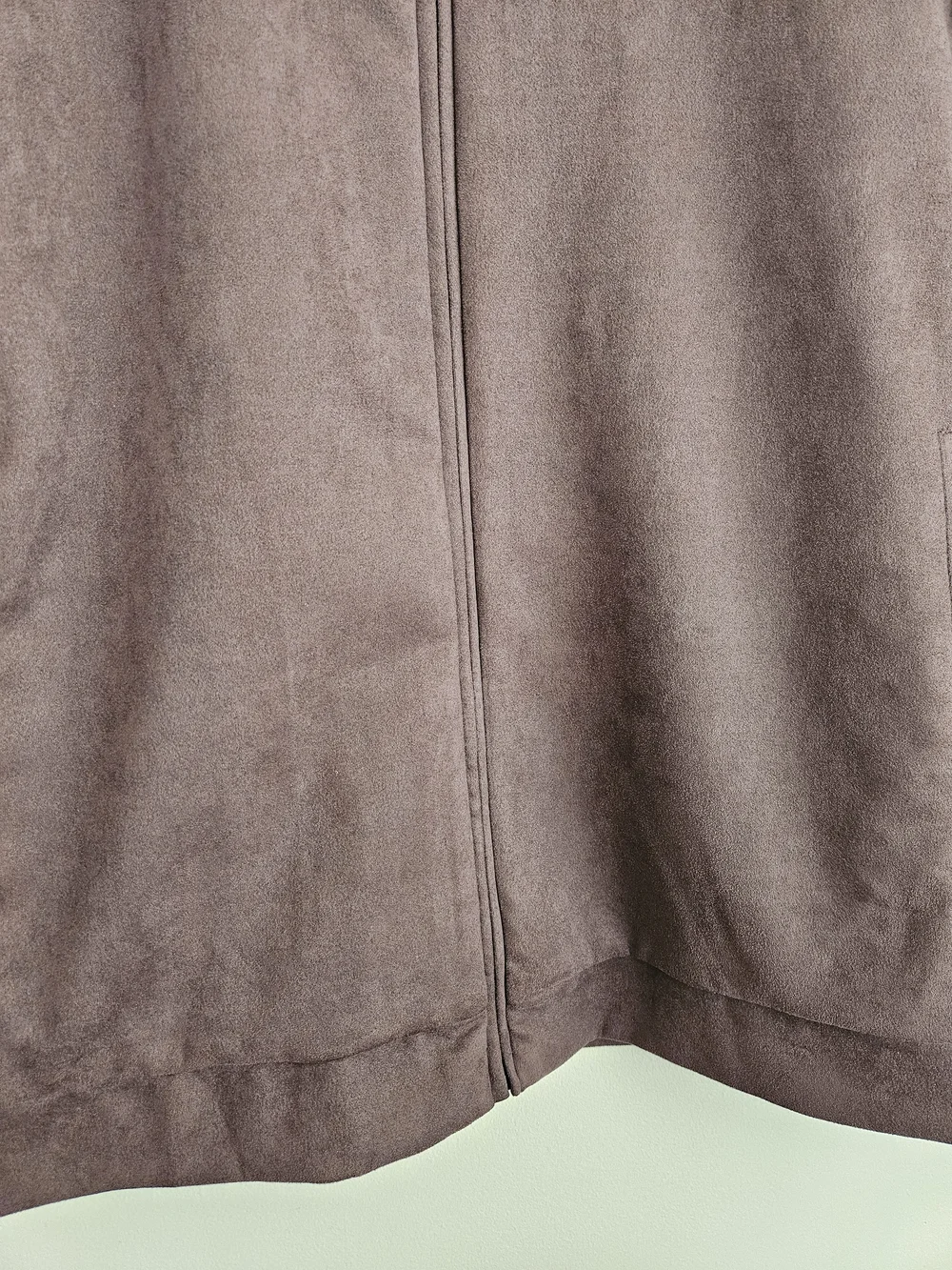 New Robert Graham Jacket Men's Faux Suede Zipper Stand-Up Collar -‎ Flaw